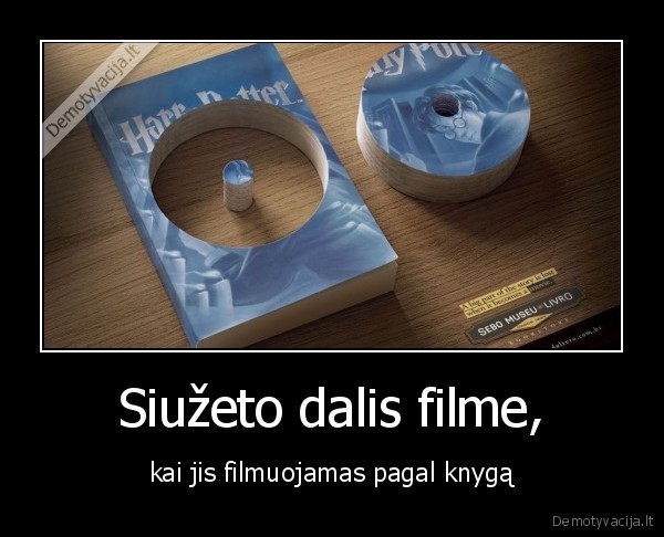 Siužeto dalis filme, - kai jis filmuojamas pagal knygą. 