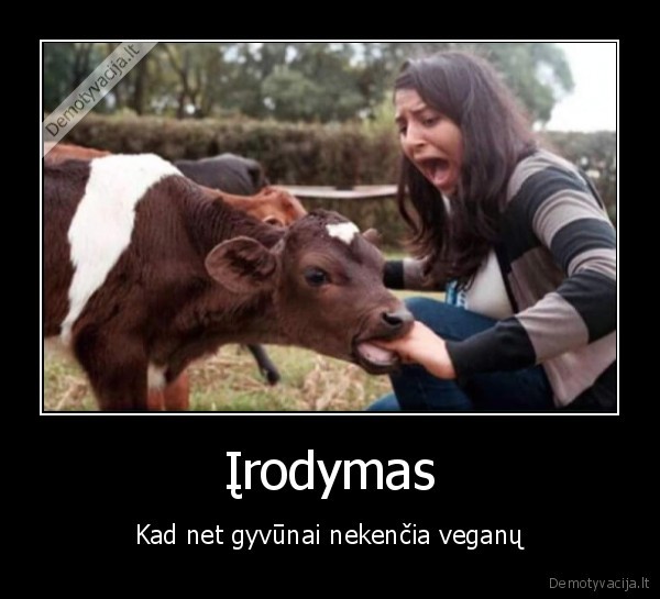 Įrodymas - Kad net gyvūnai nekenčia veganų. 