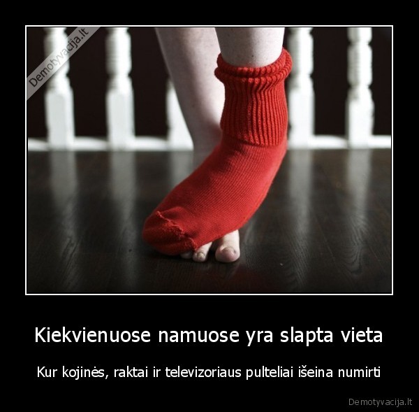 Kiekvienuose namuose yra slapta vieta - Kur kojinės, raktai ir televizoriaus pulteliai išeina numirti. 