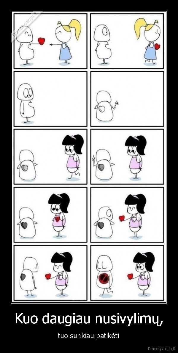 Kuo daugiau nusivylimų, - tuo sunkiau patikėti. 