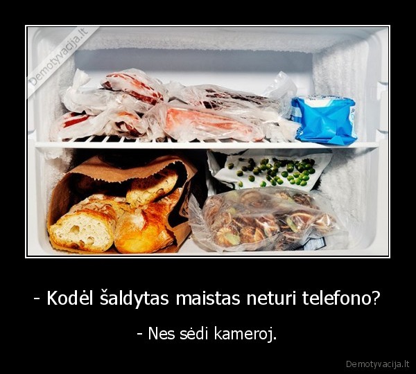 - Kodėl šaldytas maistas neturi telefono? - - Nes sėdi kameroj.. 