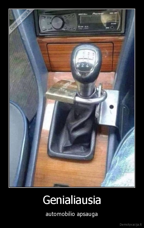 Genialiausia - automobilio apsauga. 