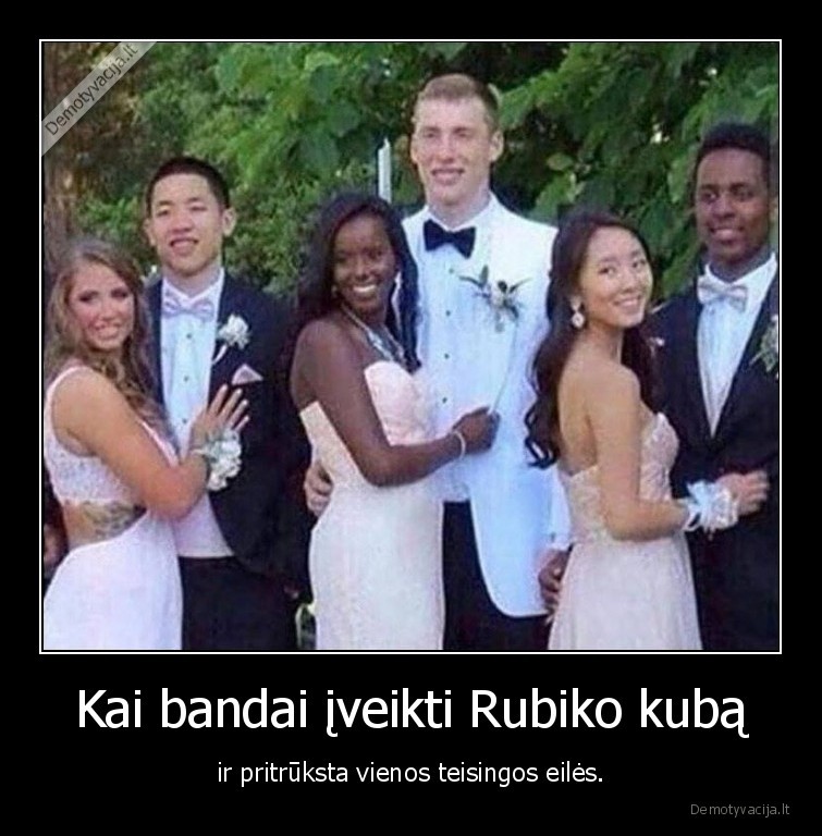 Kai bandai įveikti Rubiko kubą - ir pritrūksta vienos teisingos eilės.. 