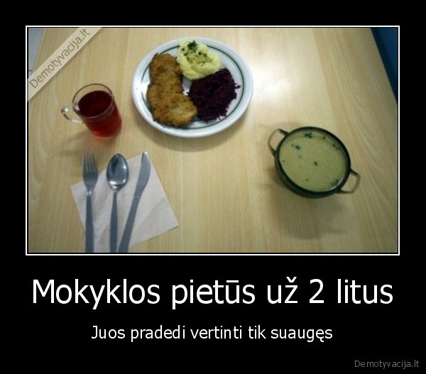 Mokyklos pietūs už 2 litus - Juos pradedi vertinti tik suaugęs. 