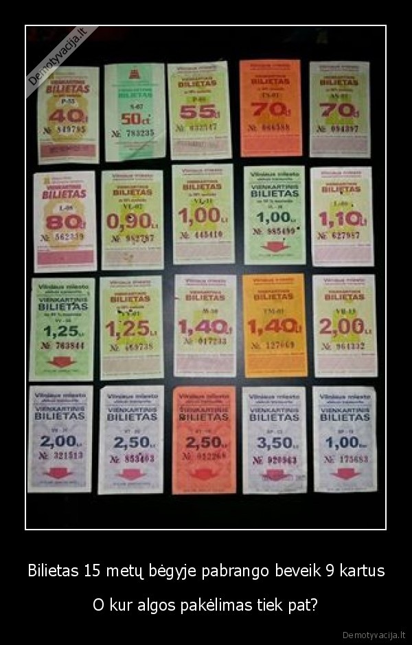 Bilietas 15 metų bėgyje pabrango beveik 9 kartus - O kur algos pakėlimas tiek pat?. 