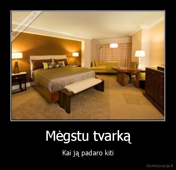 Mėgstu tvarką - Kai ją padaro kiti. 