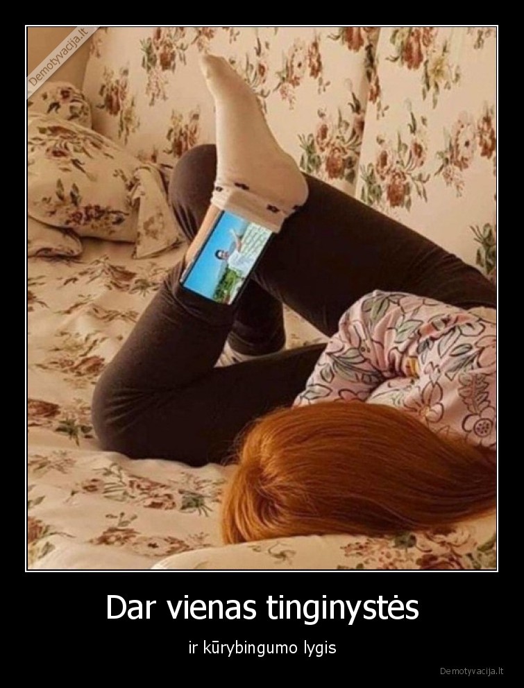 Dar vienas tinginystės - ir kūrybingumo lygis. 