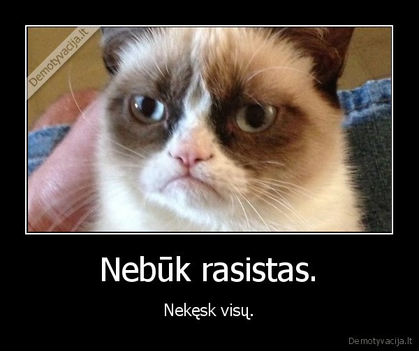 Nebūk rasistas. - Nekęsk visų.. 