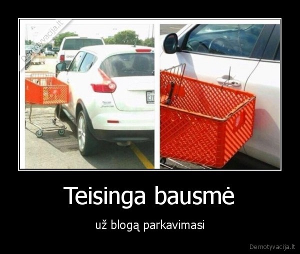 Teisinga bausmė - už blogą parkavimasi. 