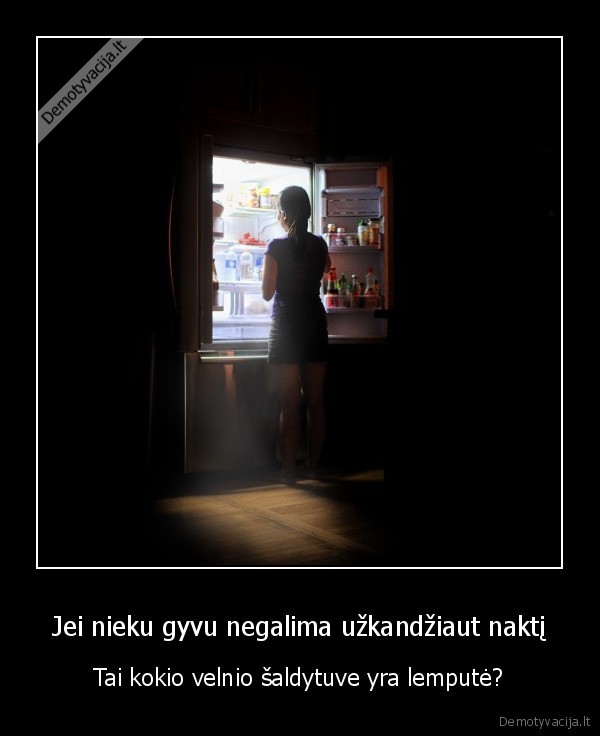 Jei nieku gyvu negalima užkandžiaut naktį - Tai kokio velnio šaldytuve yra lemputė?. 