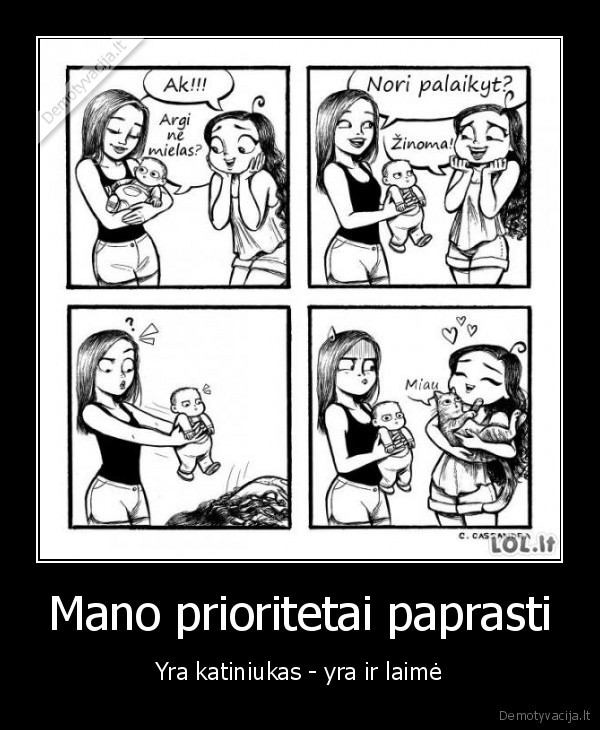 Mano prioritetai paprasti - Yra katiniukas - yra ir laimė. 