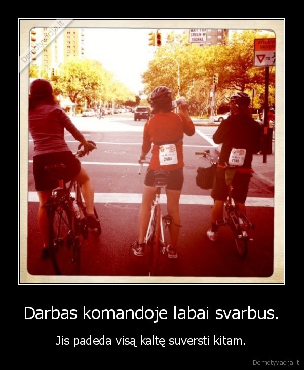 Darbas komandoje labai svarbus. - Jis padeda visą kaltę suversti kitam.. 