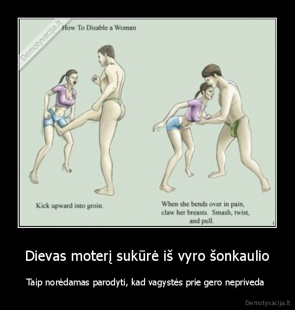 Dievas moterį sukūrė iš vyro šonkaulio - Taip norėdamas parodyti, kad vagystės prie gero nepriveda 