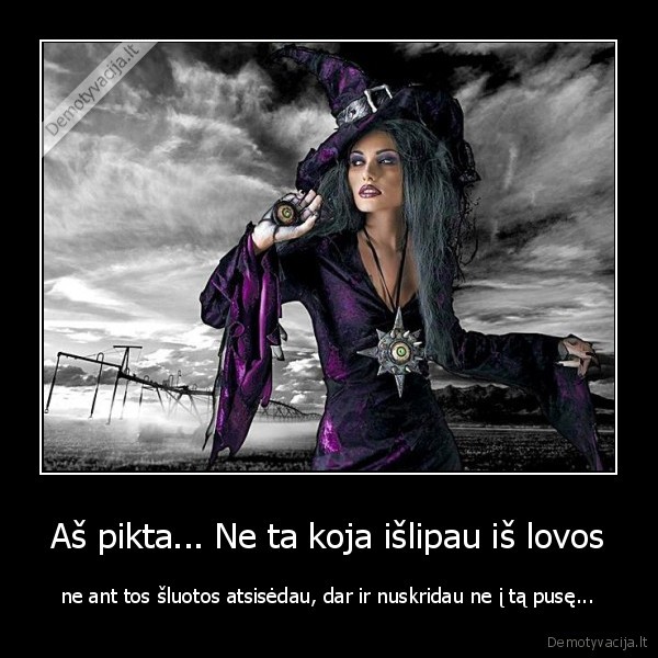 Aš pikta... Ne ta koja išlipau iš lovos - ne ant tos šluotos atsisėdau, dar ir nuskridau ne į tą pusę.... 