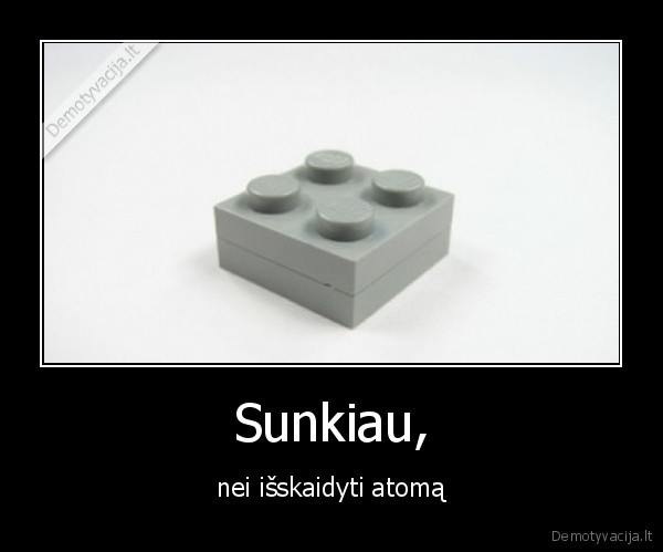 Sunkiau, - nei išskaidyti atomą. 