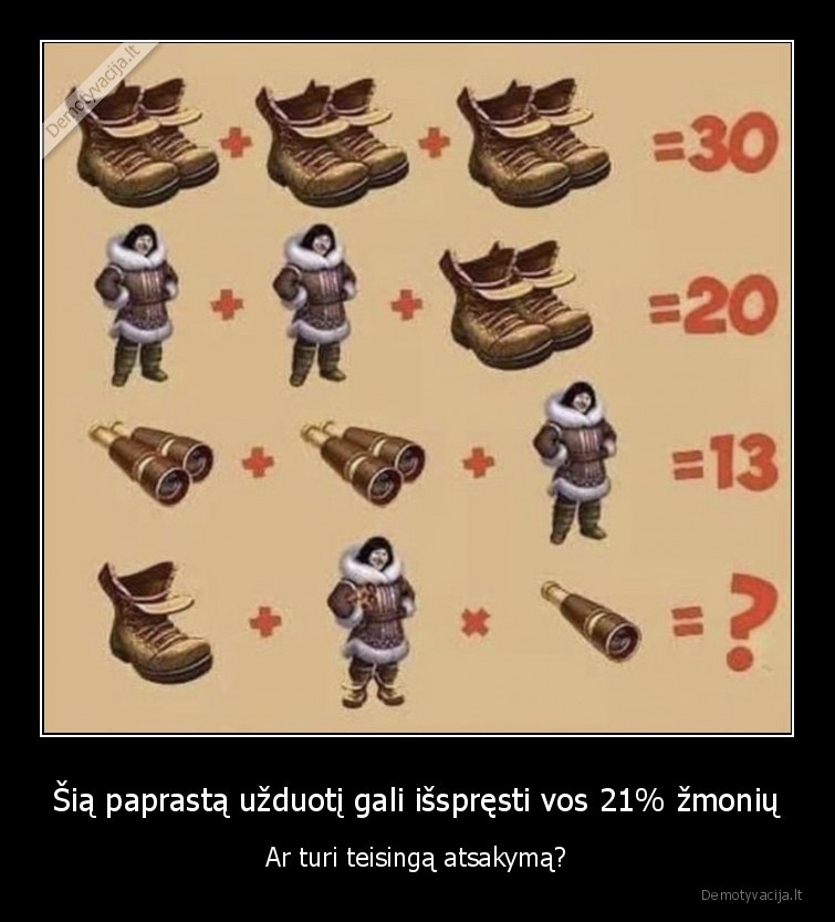 Šią paprastą užduotį gali išspręsti vos 21% žmonių - Ar turi teisingą atsakymą?. 