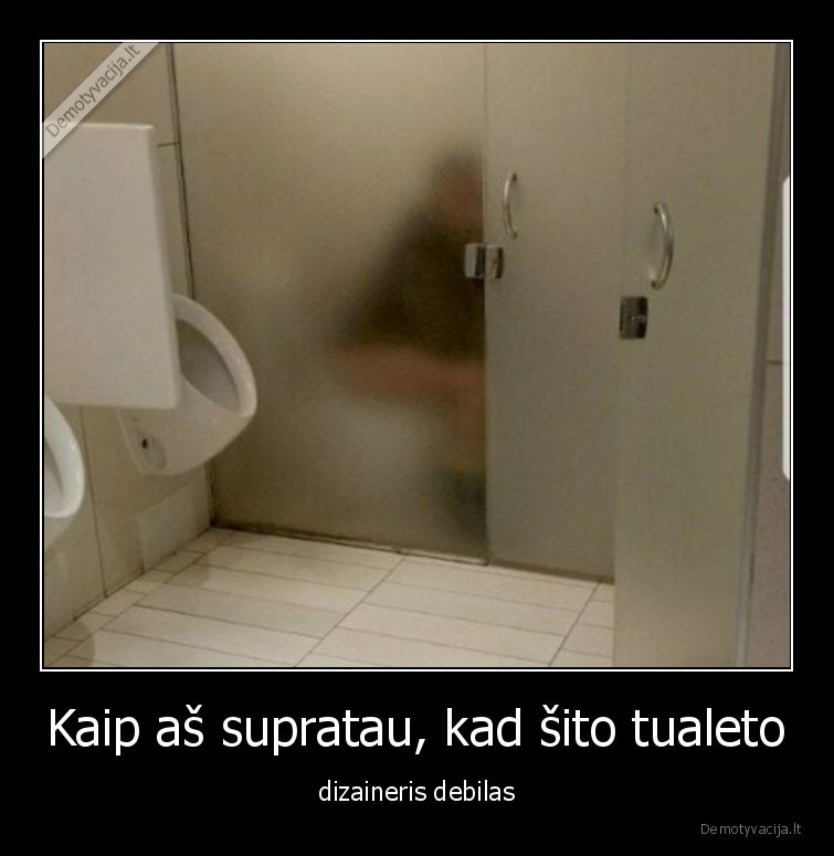 Kaip aš supratau, kad šito tualeto - dizaineris debilas. 
