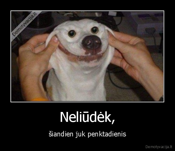 Neliūdėk, - šiandien juk penktadienis. 