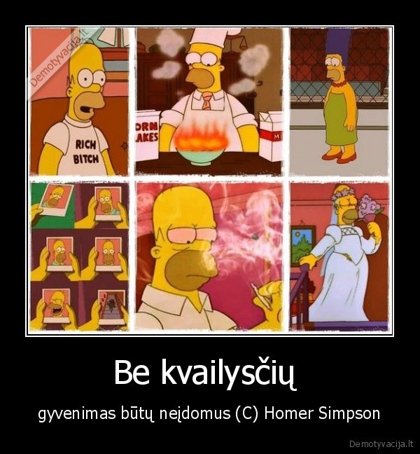 Be kvailysčių  - gyvenimas būtų neįdomus (C) Homer Simpson. 