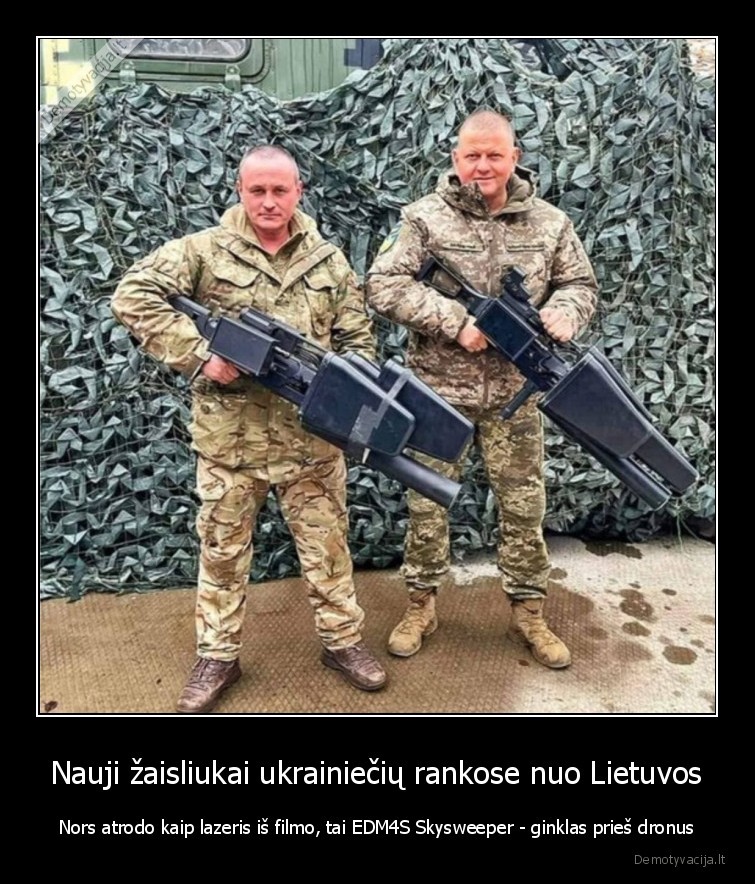 Nauji žaisliukai ukrainiečių rankose nuo Lietuvos - Nors atrodo kaip lazeris iš filmo, tai EDM4S Skysweeper - ginklas prieš dronus. 
