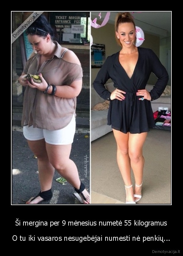 Ši mergina per 9 mėnesius numetė 55 kilogramus - O tu iki vasaros nesugebėjai numesti nė penkių.... 