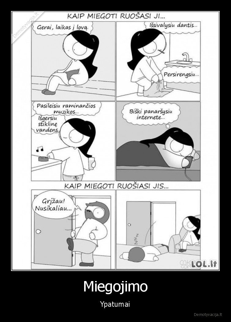Miegojimo - Ypatumai. 
