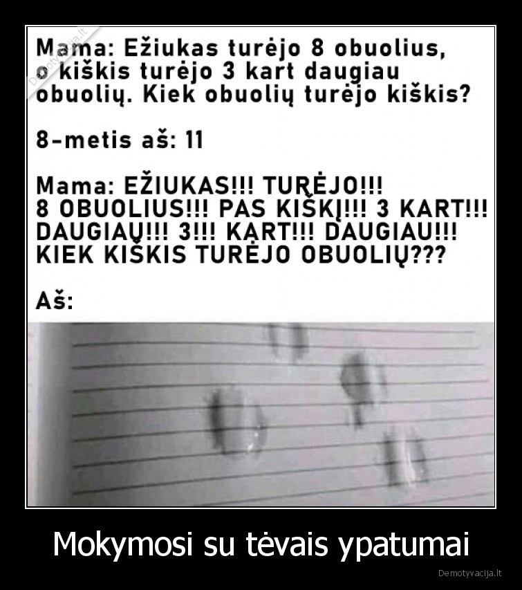 Mokymosi su tėvais ypatumai. 