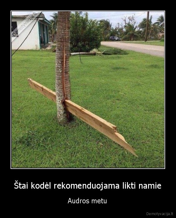 Štai kodėl rekomenduojama likti namie - Audros metu. 