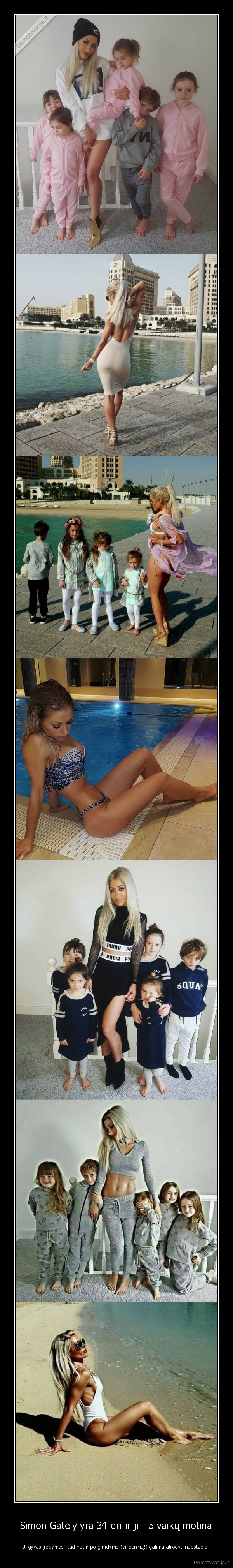 Simon Gately yra 34-eri ir ji - 5 vaikų motina - Ji gyvas įrodymas, kad net ir po gimdymo (ar penkių!) galima atrodyti nuostabiai. 