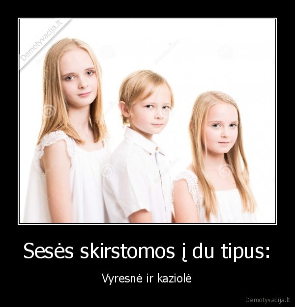 Sesės skirstomos į du tipus: - Vyresnė ir kaziolė. 