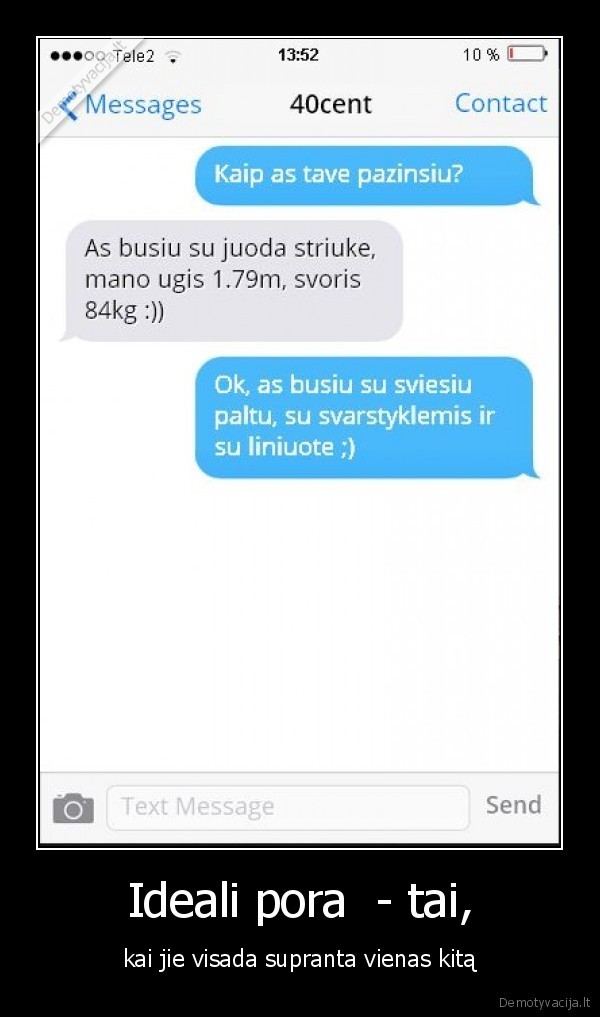 Ideali pora  - tai, - kai jie visada supranta vienas kitą. 