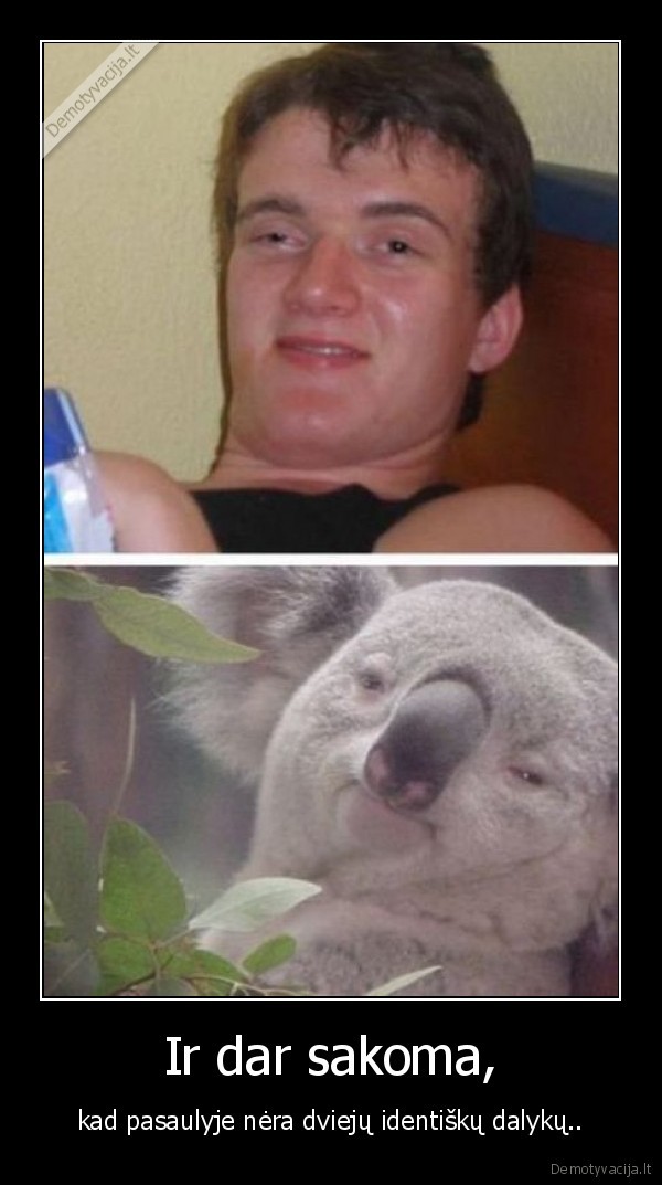 Ir dar sakoma, - kad pasaulyje nėra dviejų identiškų dalykų..