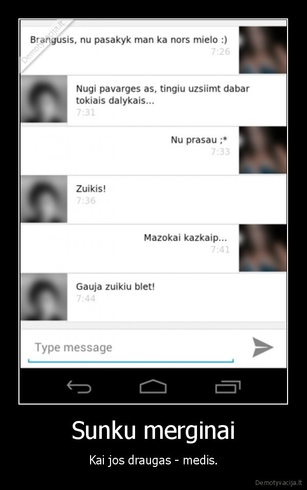 Sunku merginai - Kai jos draugas - medis.. 