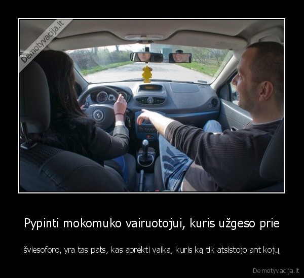 Pypinti mokomuko vairuotojui, kuris užgeso prie - šviesoforo, yra tas pats, kas aprėkti vaiką, kuris ką tik atsistojo ant kojų. 