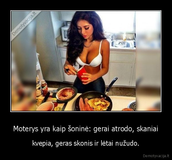 Moterys yra kaip šoninė: gerai atrodo, skaniai - kvepia, geras skonis ir lėtai nužudo.. 