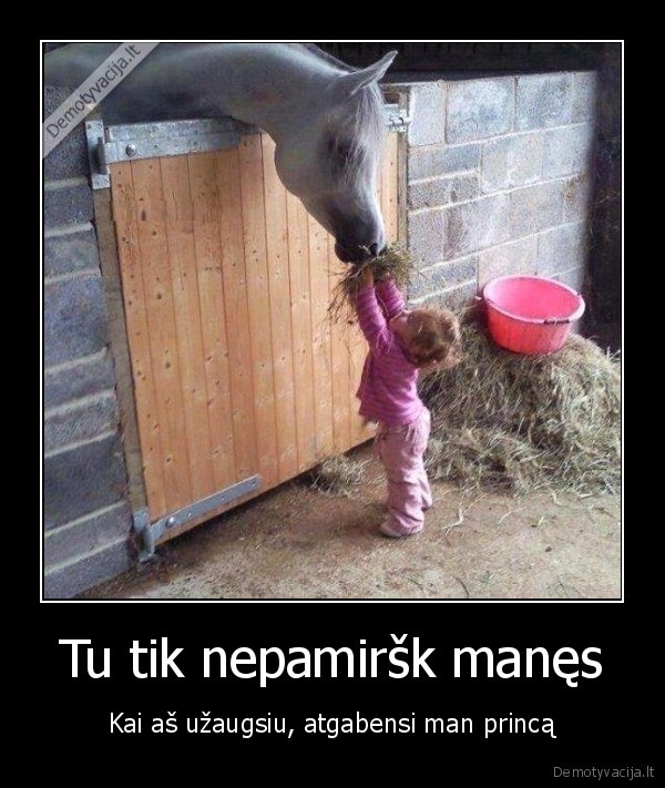 Tu tik nepamiršk manęs - Kai aš užaugsiu, atgabensi man princą. 