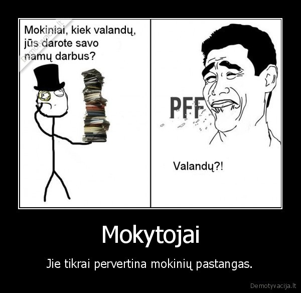 Mokytojai - Jie tikrai pervertina mokinių pastangas.