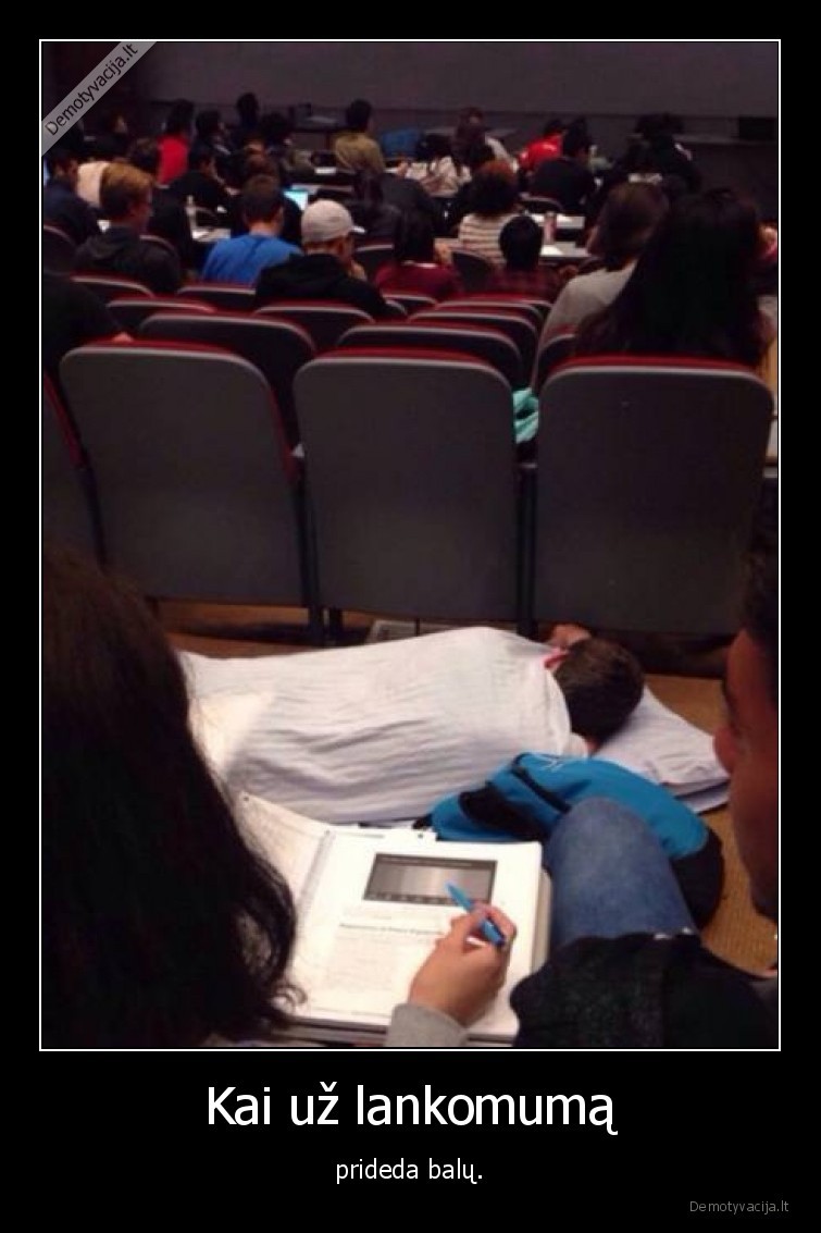 Kai už lankomumą - prideda balų.. 