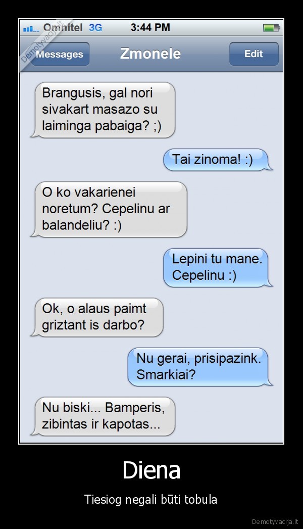 Diena - Tiesiog negali būti tobula. 