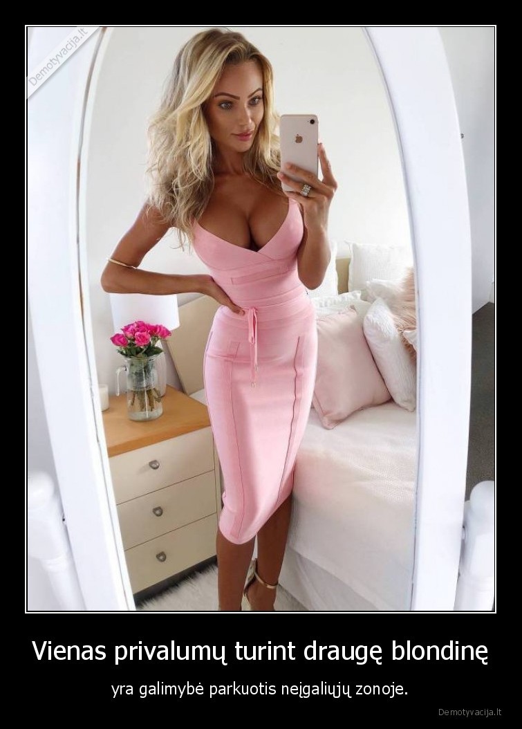 Vienas privalumų turint draugę blondinę - yra galimybė parkuotis neįgaliųjų zonoje.. 