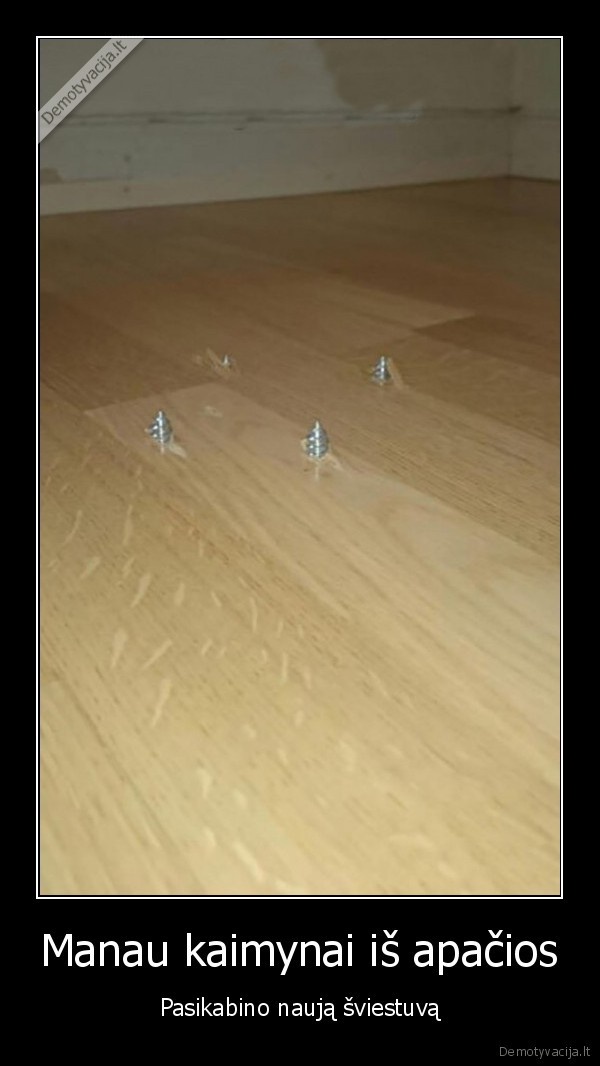 Manau kaimynai iš apačios - Pasikabino naują šviestuvą. 