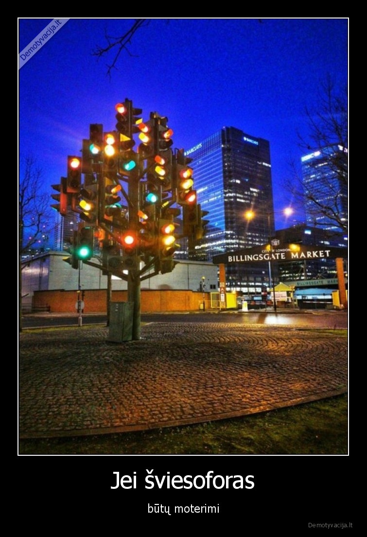 Jei šviesoforas - būtų moterimi. 