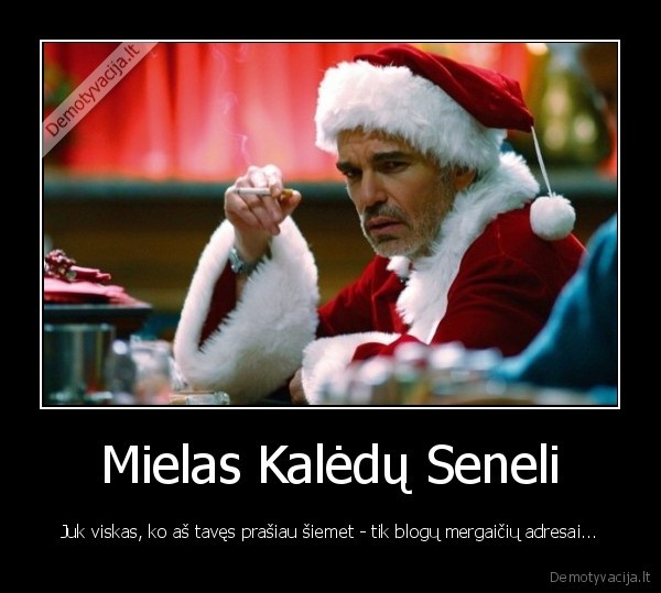 Mielas Kalėdų Seneli - Juk viskas, ko aš tavęs prašiau šiemet - tik blogų mergaičių adresai.... 