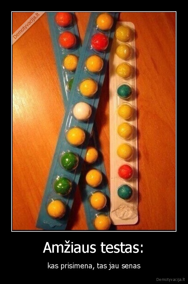 Amžiaus testas: - kas prisimena, tas jau senas. 