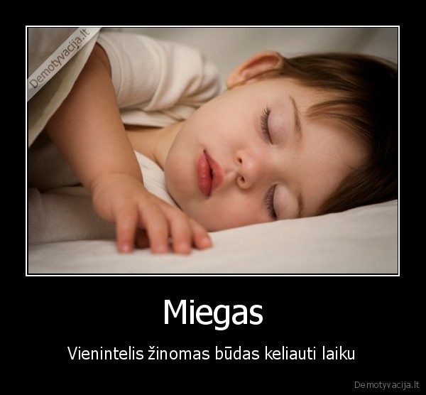 Miegas - Vienintelis žinomas būdas keliauti laiku. 