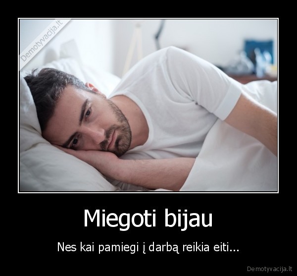 Miegoti bijau - Nes kai pamiegi į darbą reikia eiti.... 