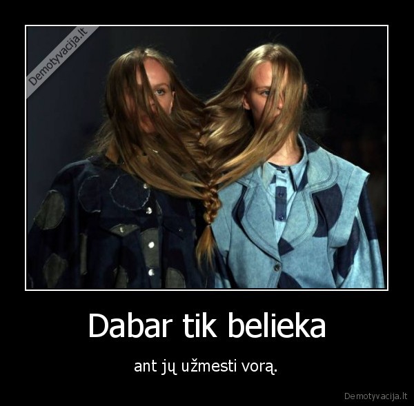 Dabar tik belieka - ant jų užmesti vorą.. 