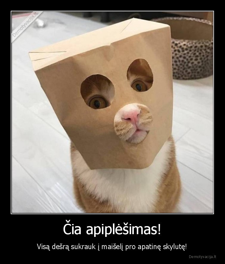 Čia apiplėšimas! - Visą dešrą sukrauk į maišelį pro apatinę skylutę!. 