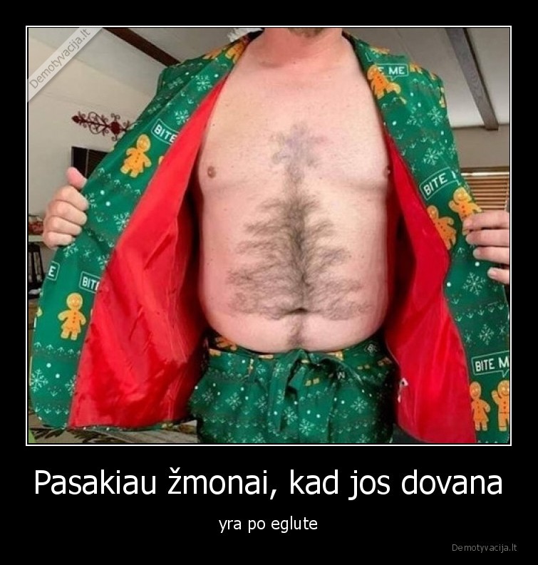 Pasakiau žmonai, kad jos dovana - yra po eglute. 