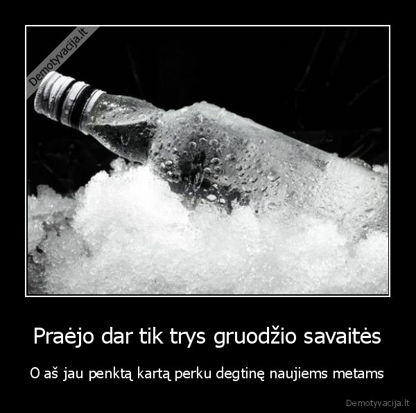 Praėjo dar tik trys gruodžio savaitės - O aš jau penktą kartą perku degtinę naujiems metams. 